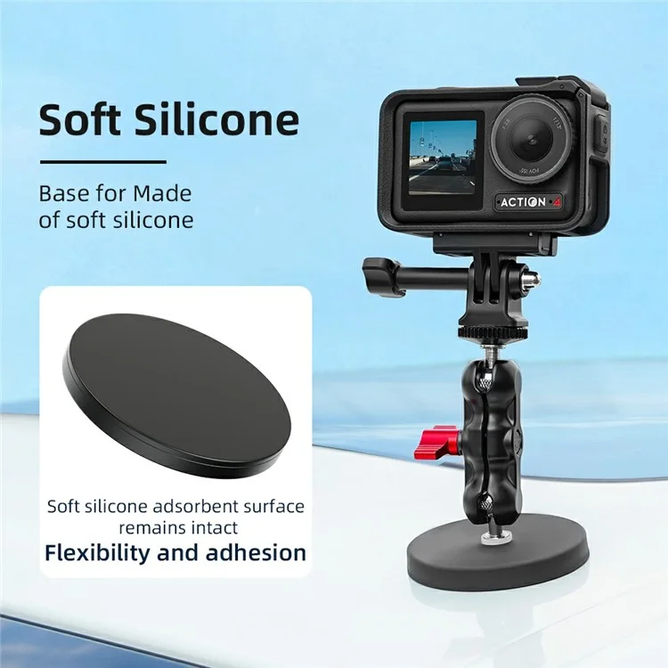 FLYMILE Action Camera Magnetic Mount Dual Ball Head Camera Stand Holder