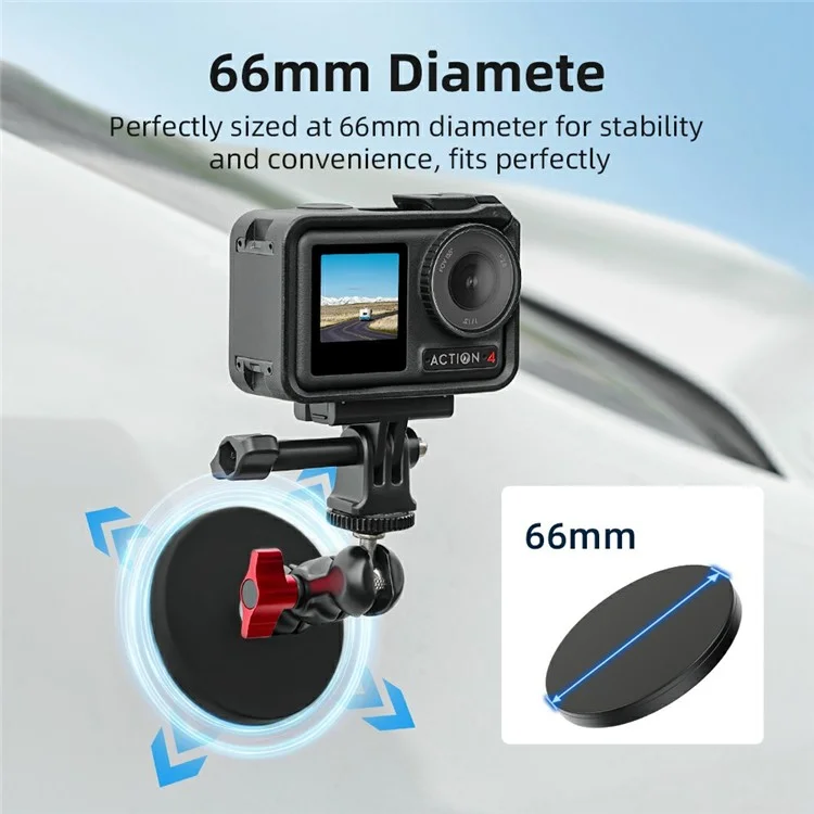 FLYMILE Action Camera Magnetic Mount Dual Ball Head Camera Stand Holder