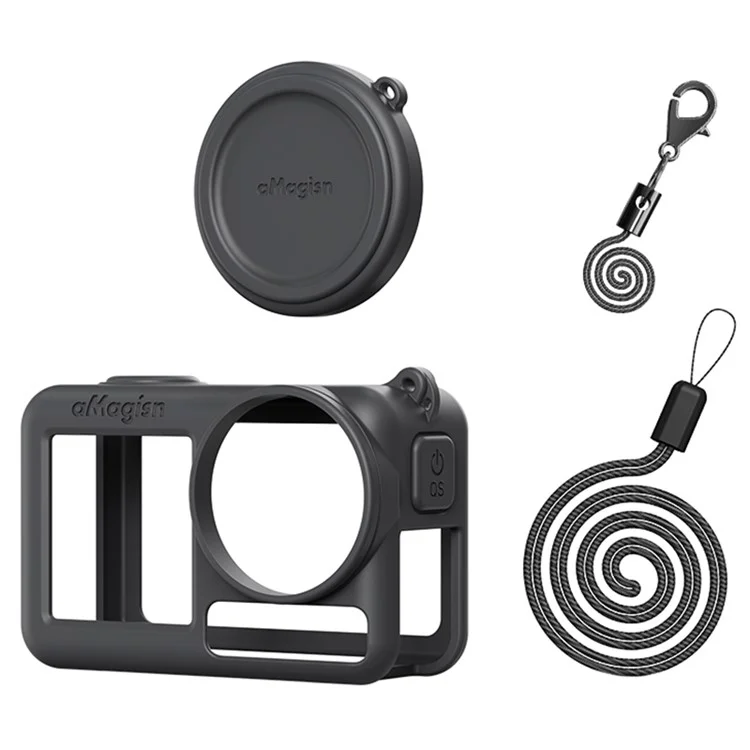 AMAGISN Silicone Protective Case for DJI Osmo Action 5 Pro Sports Camera Accessory - Black
