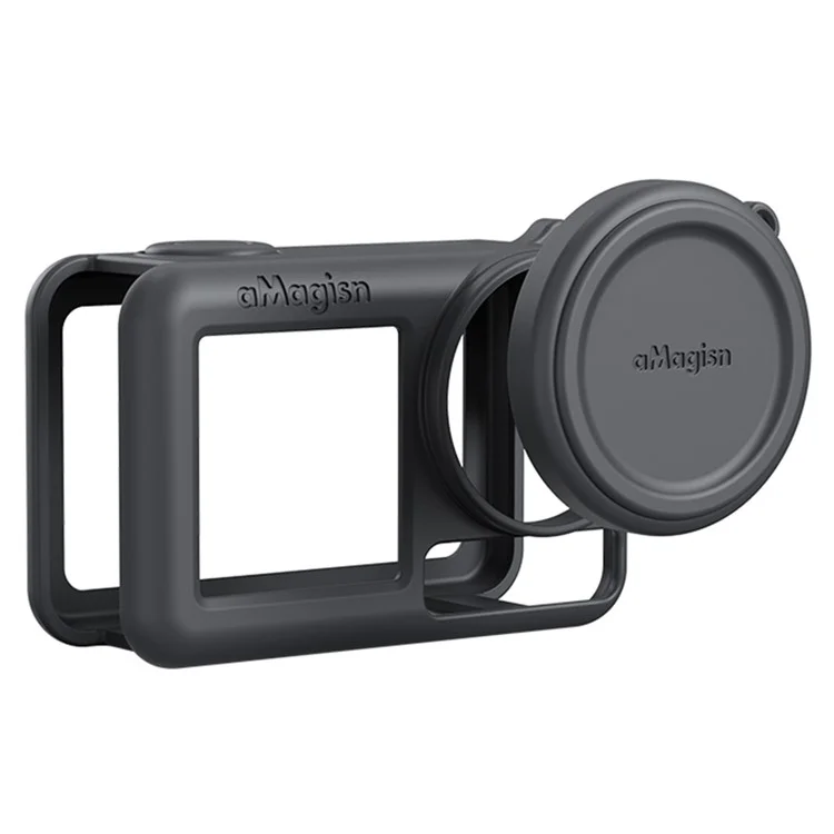 AMAGISN Silicone Protective Case for DJI Osmo Action 5 Pro Sports Camera Accessory - Black