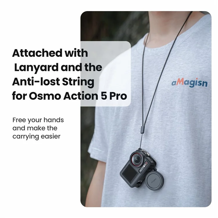 AMAGISN Silicone Protective Case for DJI Osmo Action 5 Pro Sports Camera Accessory - Black