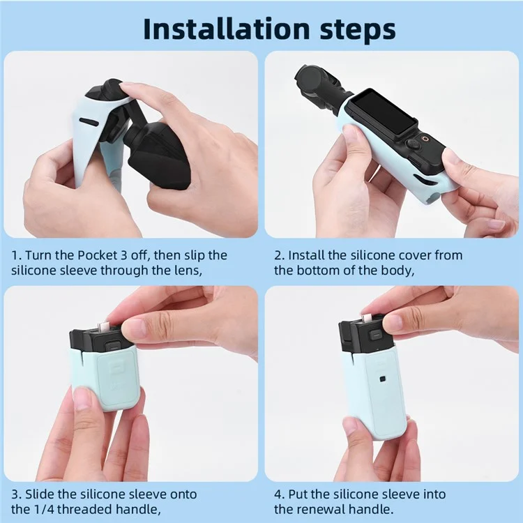 BRDRC Für DJI Osmo Pocket 3 Komplettset Kamera Schutzhülle Weiche Silikon Stoßfeste Hülle - Himmelbau