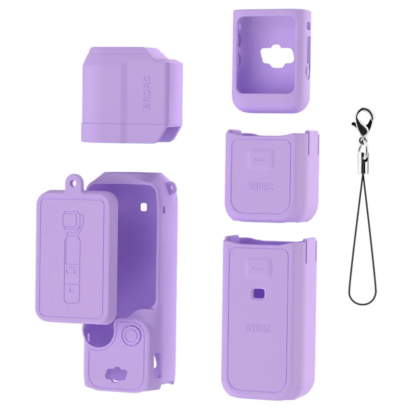 BRDRC For DJI Osmo Pocket 3 Full Set Camera Protective Case Soft Silicone Anti-drop Cover - Purple