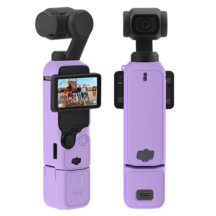 BRDRC For DJI Osmo Pocket 3 Full Set Camera Protective Case Soft Silicone Anti-drop Cover - Purple