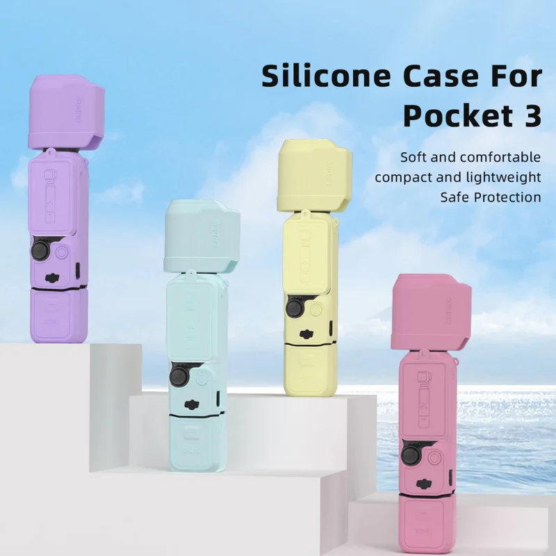 BRDRC For DJI Osmo Pocket 3 Full Set Camera Protective Case Soft Silicone Anti-drop Cover - Purple