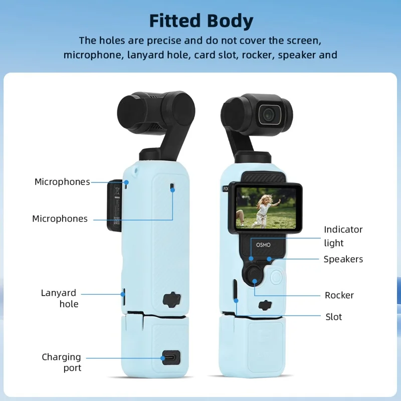 BRDRC For DJI Osmo Pocket 3 Full Set Camera Protective Case Soft Silicone Anti-drop Cover - Purple