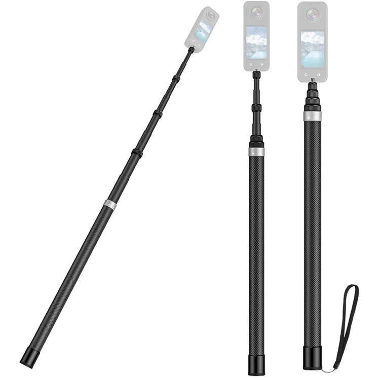Palo de extensión ajustable de fibra de carbono ultra ligero + aleación de aluminio de 3m para cámara de acción
