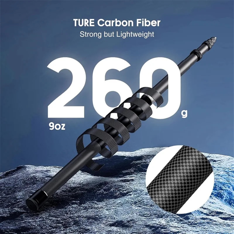 Palo de extensión ajustable de fibra de carbono ultra ligero + aleación de aluminio de 3m para cámara de acción