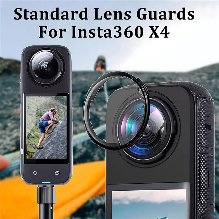 For Insta360 X4 2Pcs Tempered Glass Camera Screen Protector + 2Pcs Lens Guard
