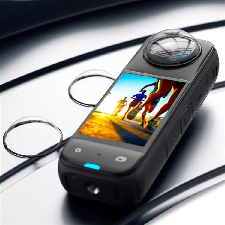 For Insta360 X4 2Pcs Tempered Glass Camera Screen Protector + 2Pcs Lens Guard