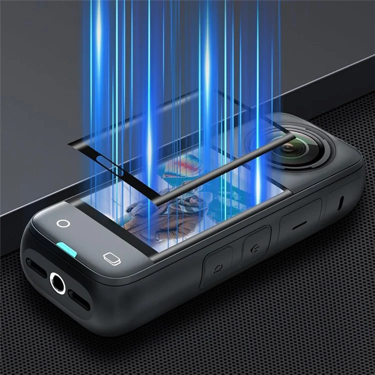 For Insta360 X4 Camera Silicone Cover with Silicone Lens Cover + 2 Tempered Glass Screen Protector