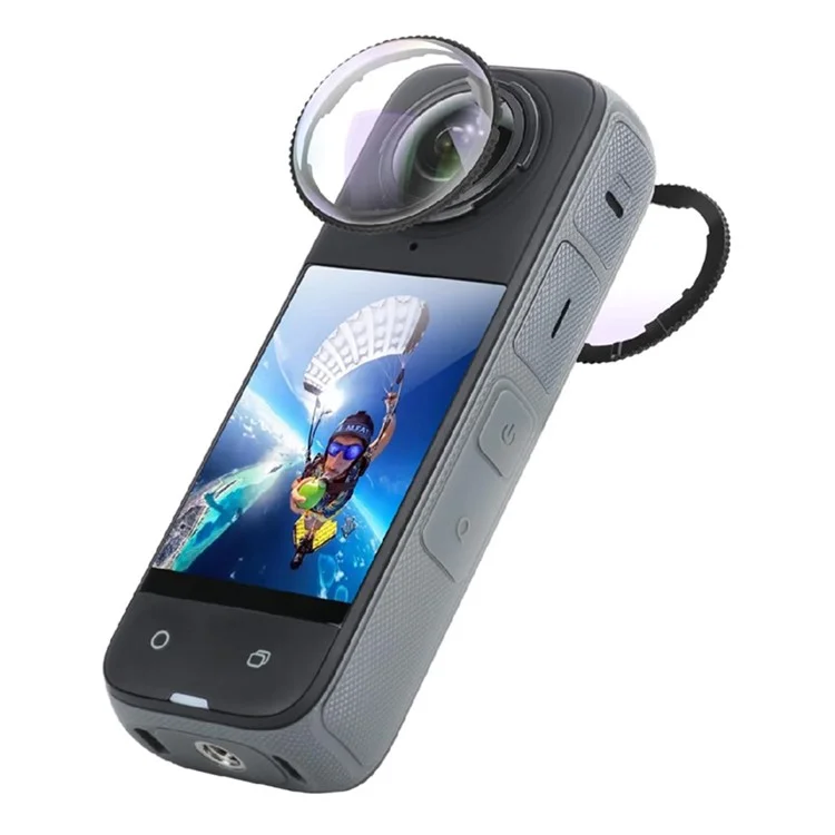 For Insta360 X4 Scratch Resistant Sports Camera Lens Cap PC + Tempered Glass Lens Protector Cover