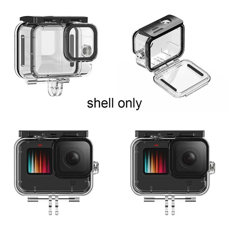 Для GoPro Hero 12 / 11 / 10 / 9 Противоударный водонепроницаемый чехол для подводной съемки на глубине до 45 м с 3 фильтрами