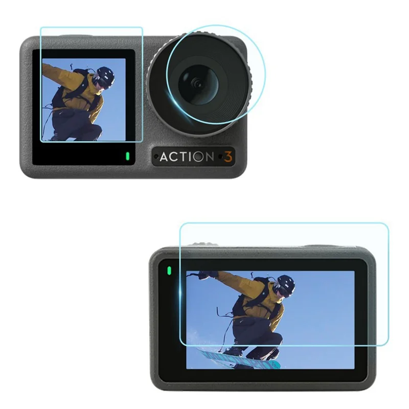 DA3A1130 Screen Protector Set for DJI Osmo Action 3 HD Tempered Glass Film Sports Camera Accessories