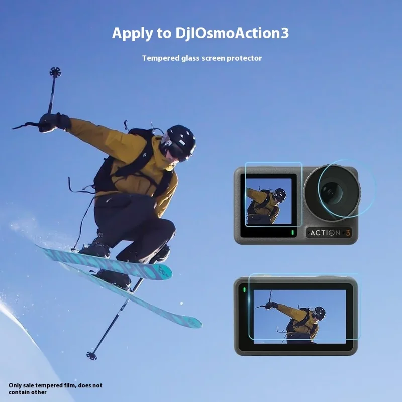 DA3A1130 Screen Protector Set for DJI Osmo Action 3 HD Tempered Glass Film Sports Camera Accessories