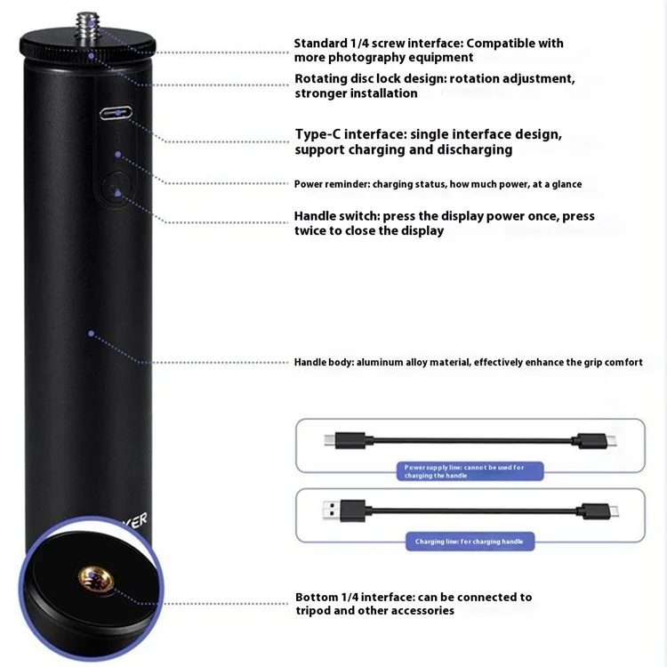 Kit d'expansion de chargeur QISYKER OPA30410 pour DJI Pocket 2 / Osmo Pocket avec prise de charge de 6000 mAh, trépied et pare-soleil.