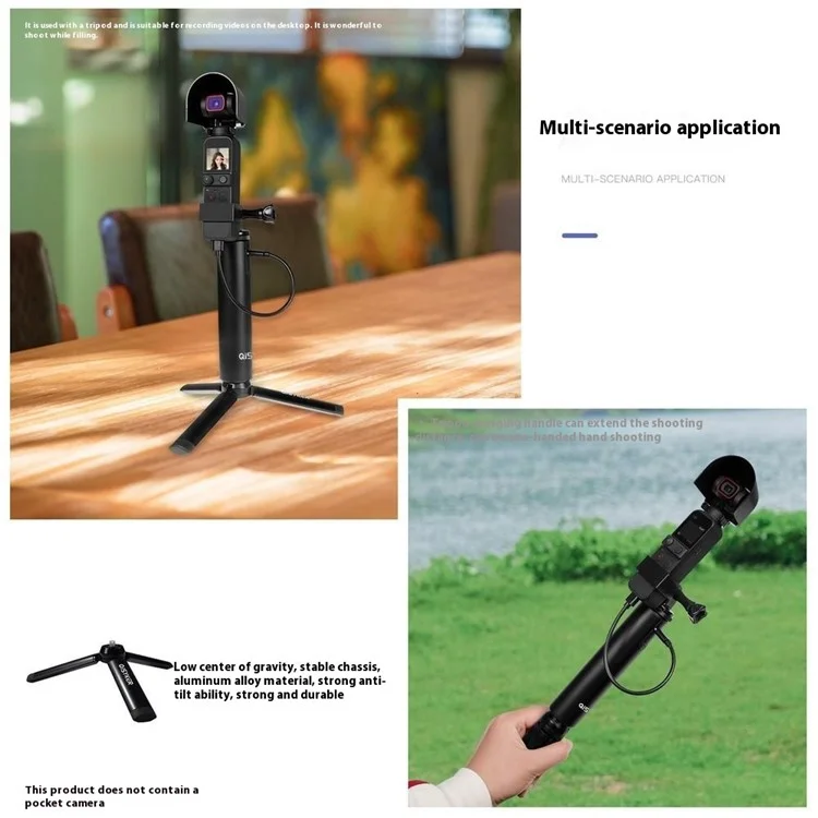 Kit d'expansion de chargeur QISYKER OPA30410 pour DJI Pocket 2 / Osmo Pocket avec prise de charge de 6000 mAh, trépied et pare-soleil.