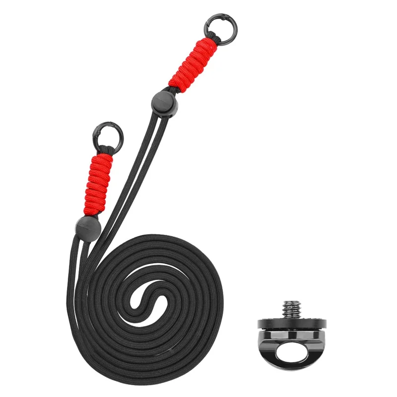 BRDRC Crossbody Strap for DJI Osmo Pocket 3 Camera Nylon Lanyard Neck Hanging Rope - Black