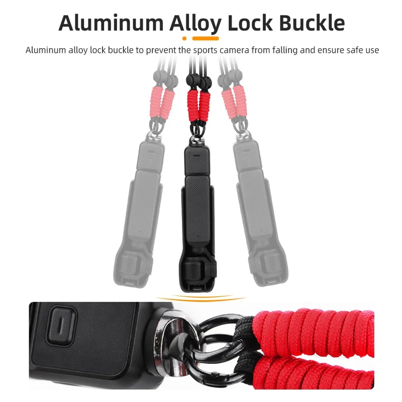 BRDRC Crossbody Strap for DJI Osmo Pocket 3 Camera Nylon Lanyard Neck Hanging Rope - Black