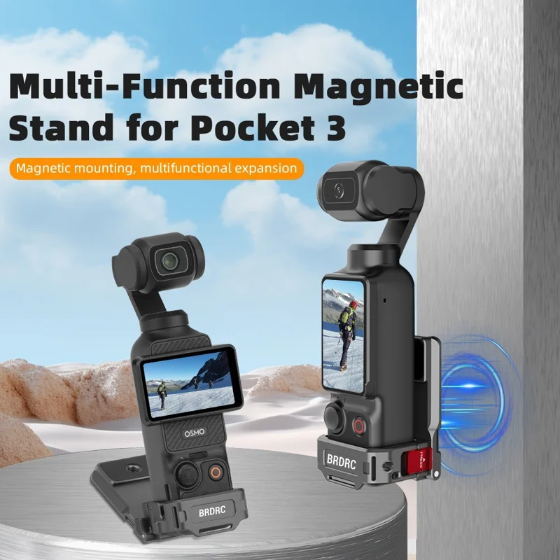 Fixation magnétique pour support d'appareil photo DJI Osmo Pocket 3 avec adaptateur d'extension