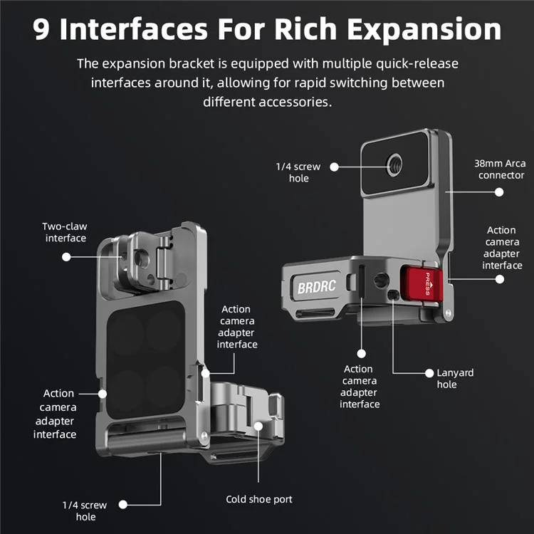 Fixation magnétique pour support d'appareil photo DJI Osmo Pocket 3 avec adaptateur d'extension