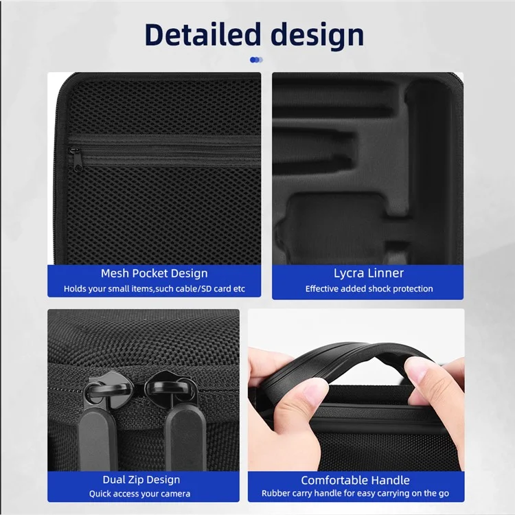 BRDRC For Insta360 X5 / Insta360 X4 Carrying Case with Shoulder Strap Protective Storage Polyester+EVA Bag