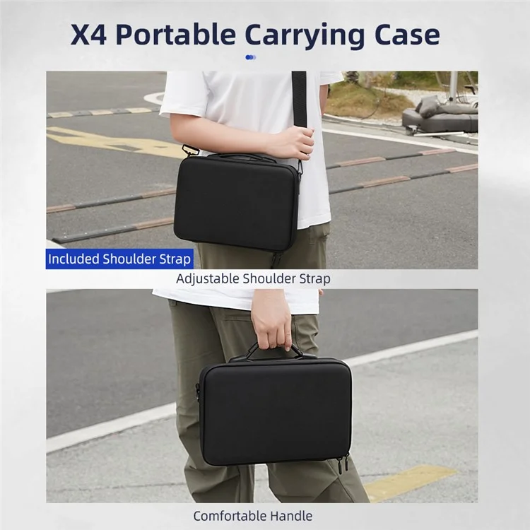 BRDRC For Insta360 X5 / Insta360 X4 Carrying Case with Shoulder Strap Protective Storage Polyester+EVA Bag
