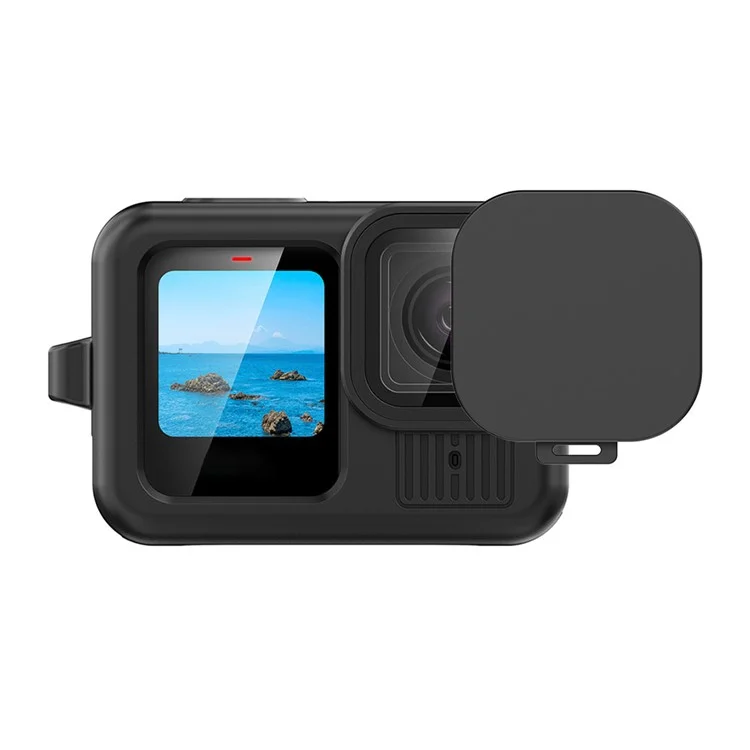 For GoPro Hero 13 Camera Silicone Case Protective Cover with Side Lid Accessories - Black