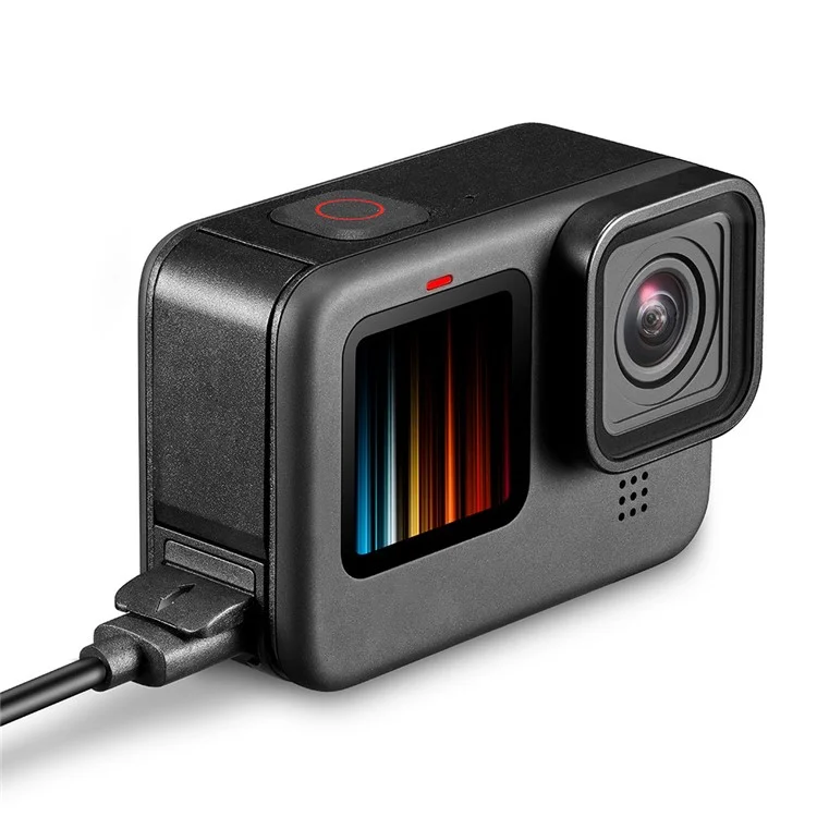 S-056 For GoPro Hero 13 / 12 / 11 / 10 / 9 Camera Silicone Protective Case with Side Lid - Black
