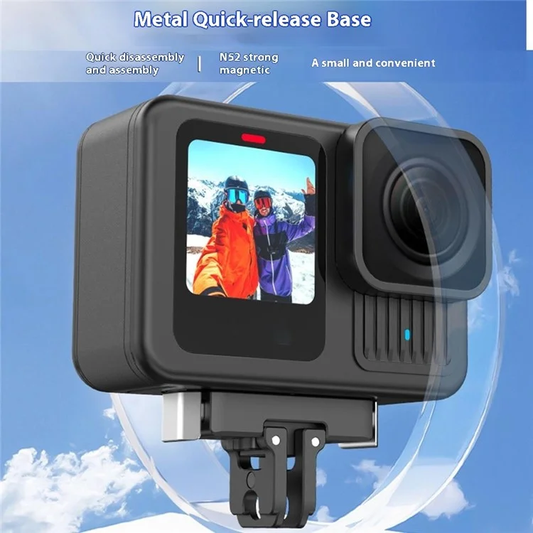 HEPAIL AC67 For GoPro Hero 13 Magnetic Quick Release Base Aluminum Alloy Camera Adapter