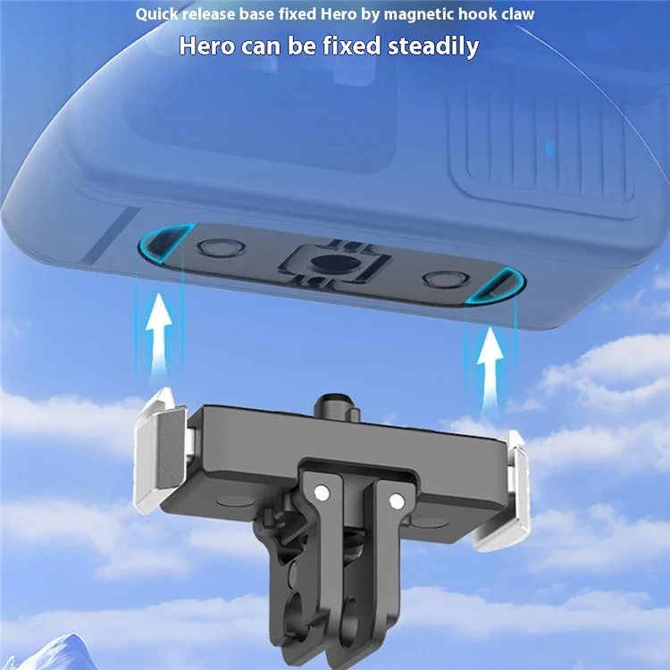 HEPAIL AC67 For GoPro Hero 13 Magnetic Quick Release Base Aluminum Alloy Camera Adapter