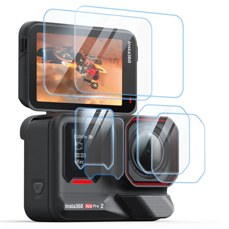 AMAGISN 2Set Pellicola Protettiva per Insta360 Ace Pro 2 Vetro Temperato Pellicola per Obiettivo della Fotocamera 9H Durezza 0,25 mm