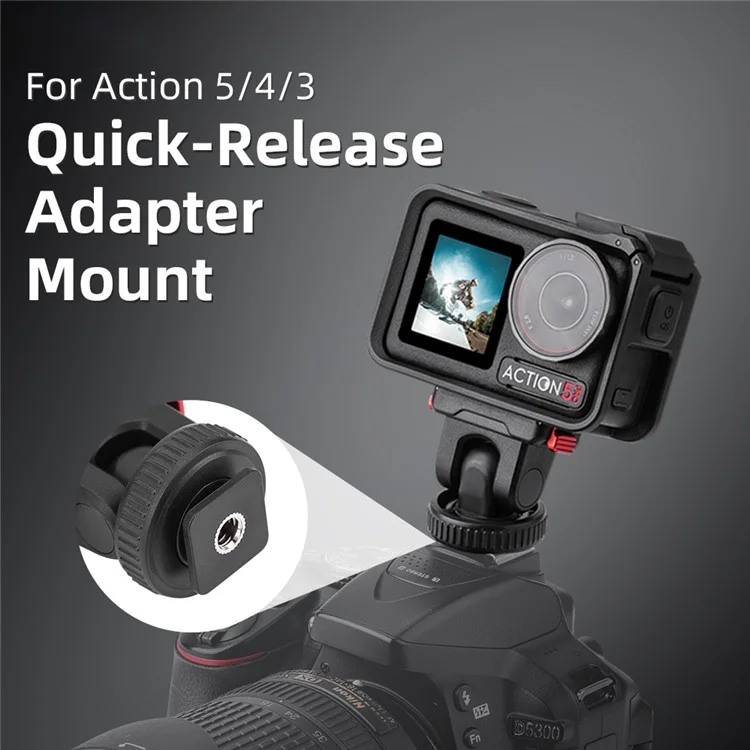 FLYMILE For DJI Osmo Action 5 Pro Camera Mount Quick-Release Base Action Camera Accessories