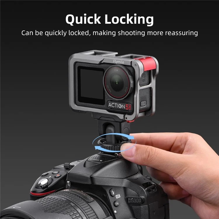 FLYMILE For DJI Osmo Action 5 Pro Camera Mount Quick-Release Base Action Camera Accessories