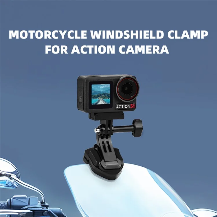 FLYMILE Motorrad-Windschutzscheiben-Halterung für Action-Kamera, Aluminiumlegierung + Silikon-Kamerahalterung