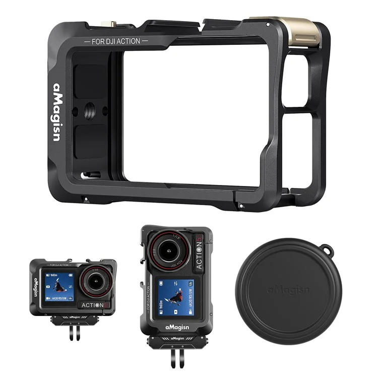 AMAGISN Para Para DJI Osmo Action 5 Pro / 4 / 3 Caja protectora de marco de metal Accesorio de cámara deportiva