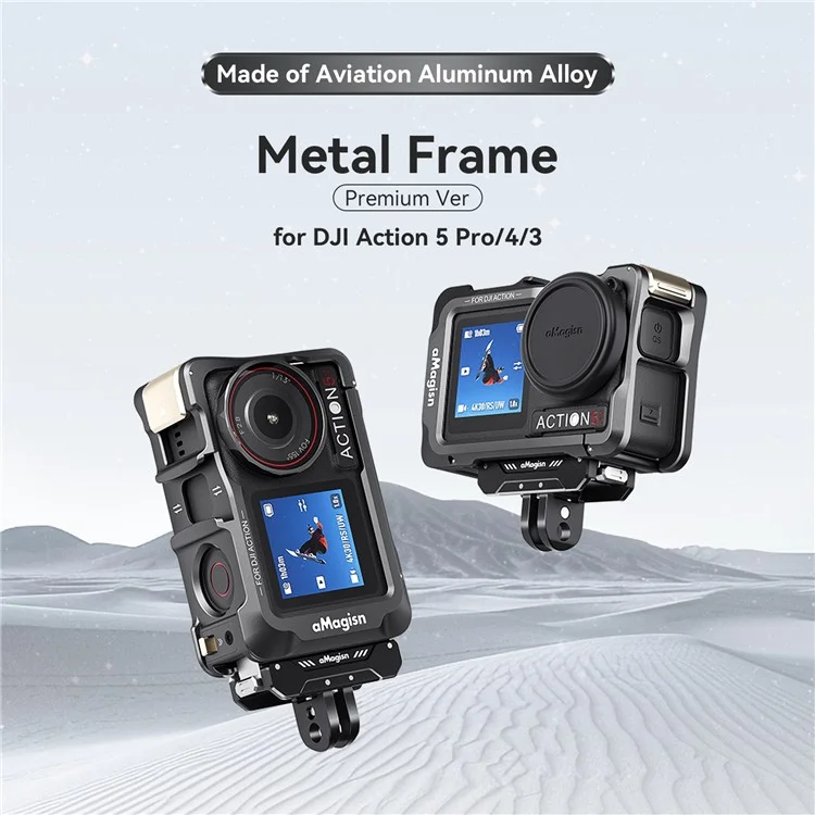 AMAGISN Para Para DJI Osmo Action 5 Pro / 4 / 3 Caja protectora de marco de metal Accesorio de cámara deportiva