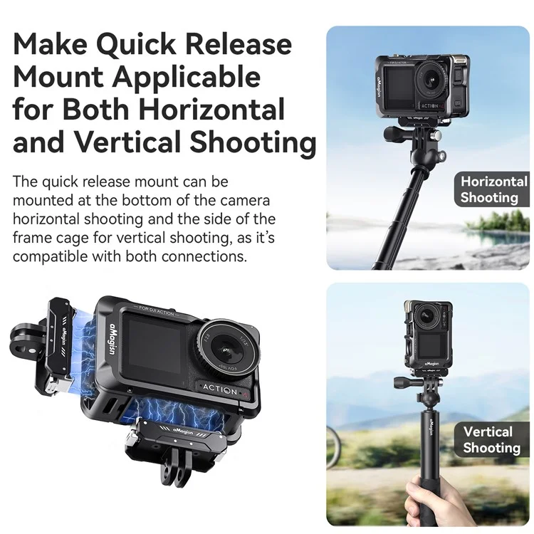 AMAGISN Para Para DJI Osmo Action 5 Pro / 4 / 3 Caja protectora de marco de metal Accesorio de cámara deportiva