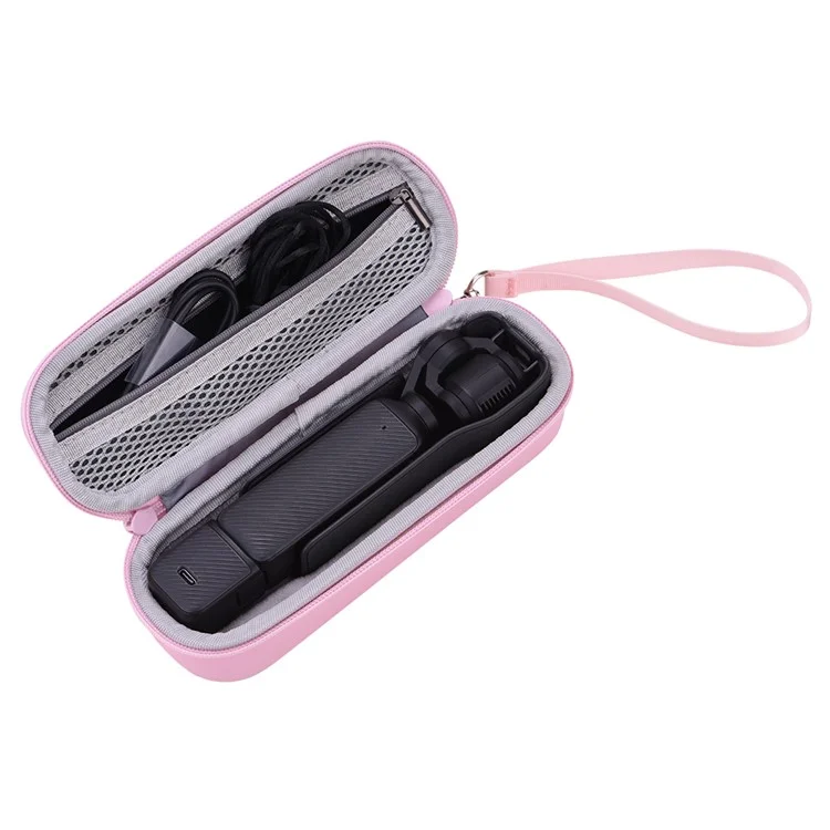 Borsa portatile BRDRC per DJI Osmo Pocket 3, custodia da trasporto per fotocamera con cerniera e gancio in metallo, colore rosa.