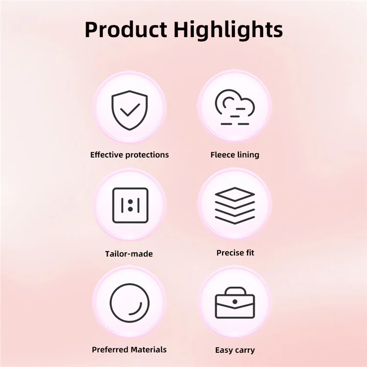 Borsa portatile BRDRC per DJI Osmo Pocket 3, custodia da trasporto per fotocamera con cerniera e gancio in metallo, colore rosa.
