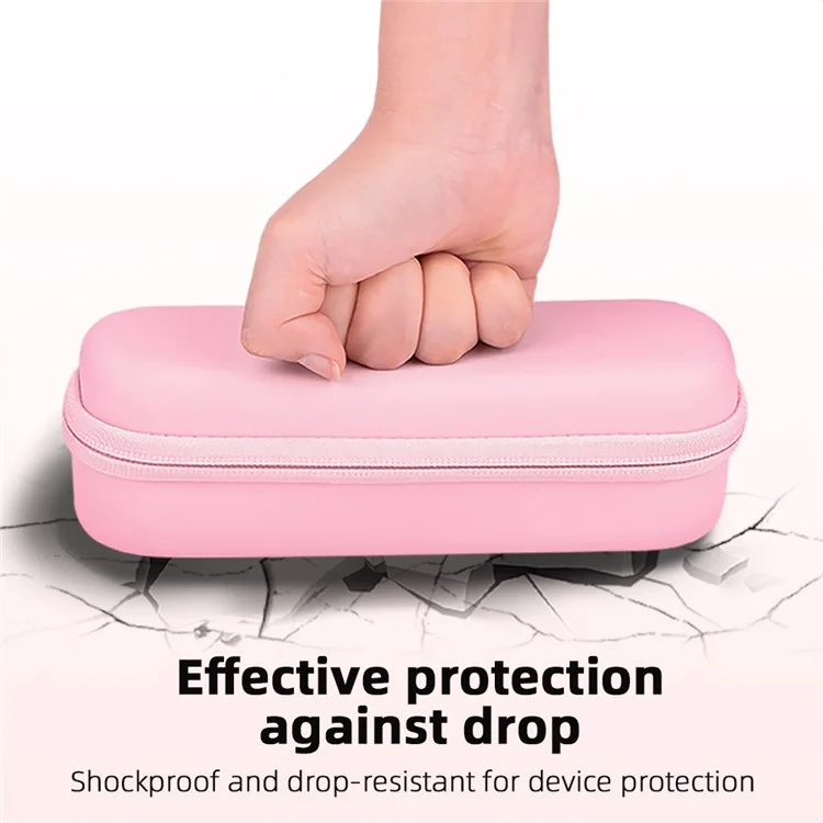Borsa portatile BRDRC per DJI Osmo Pocket 3, custodia da trasporto per fotocamera con cerniera e gancio in metallo, colore rosa.
