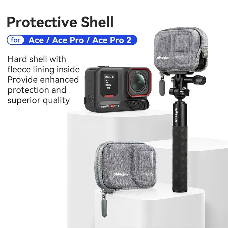 Estuche protector duro de EVA AMAGISN para Insta360 Ace Pro 2 / Ace Pro / bolsa de almacenamiento de la cámara Ace