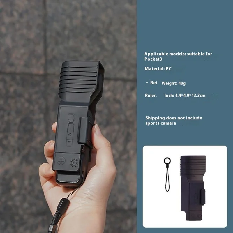 BRDRC For DJI Osmo Pocket 3 Protective Case Hard PC Portable Gimbal Protector with Flip Cover - Black