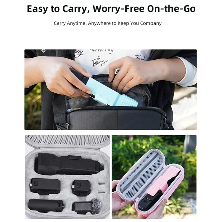 BRDRC For DJI Osmo Pocket 3 Protective Case Hard PC Portable Gimbal Protector with Flip Cover - Black