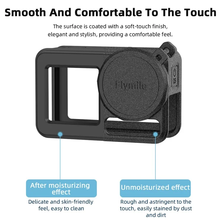 FLYMILE For DJI Osmo Action 5 Pro Silicone Case Protective Cover with Lens Cap +  Straps - Blue