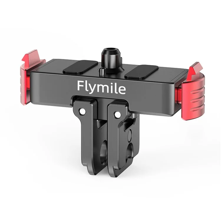 FLYMILE Pour GoPro Hero 13 / 12 / 11 / 10 / 9 Base de déverrouillage rapide en métal / Cadre de protection en aluminium / Support d'accessoires extensible