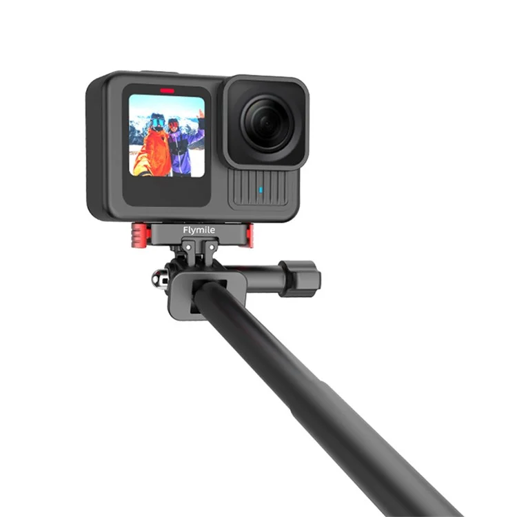FLYMILE Pour GoPro Hero 13 / 12 / 11 / 10 / 9 Base de déverrouillage rapide en métal / Cadre de protection en aluminium / Support d'accessoires extensible