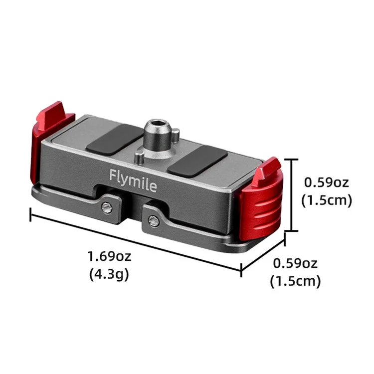 FLYMILE Pour GoPro Hero 13 / 12 / 11 / 10 / 9 Base de déverrouillage rapide en métal / Cadre de protection en aluminium / Support d'accessoires extensible