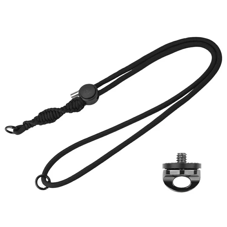 BRDRC Per DJI Osmo Pocket 3 Cinturino regolabile Tracolla in nylon intrecciato Cordino di sicurezza con fibbia di bloccaggio in lega di alluminio - Nero