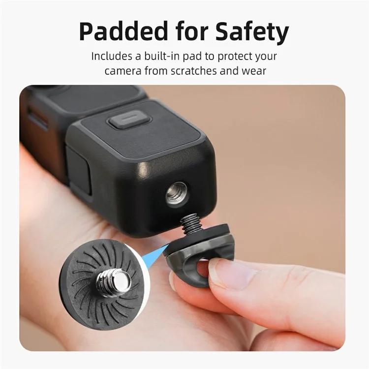 BRDRC Per DJI Osmo Pocket 3 Cinturino regolabile Tracolla in nylon intrecciato Cordino di sicurezza con fibbia di bloccaggio in lega di alluminio - Nero